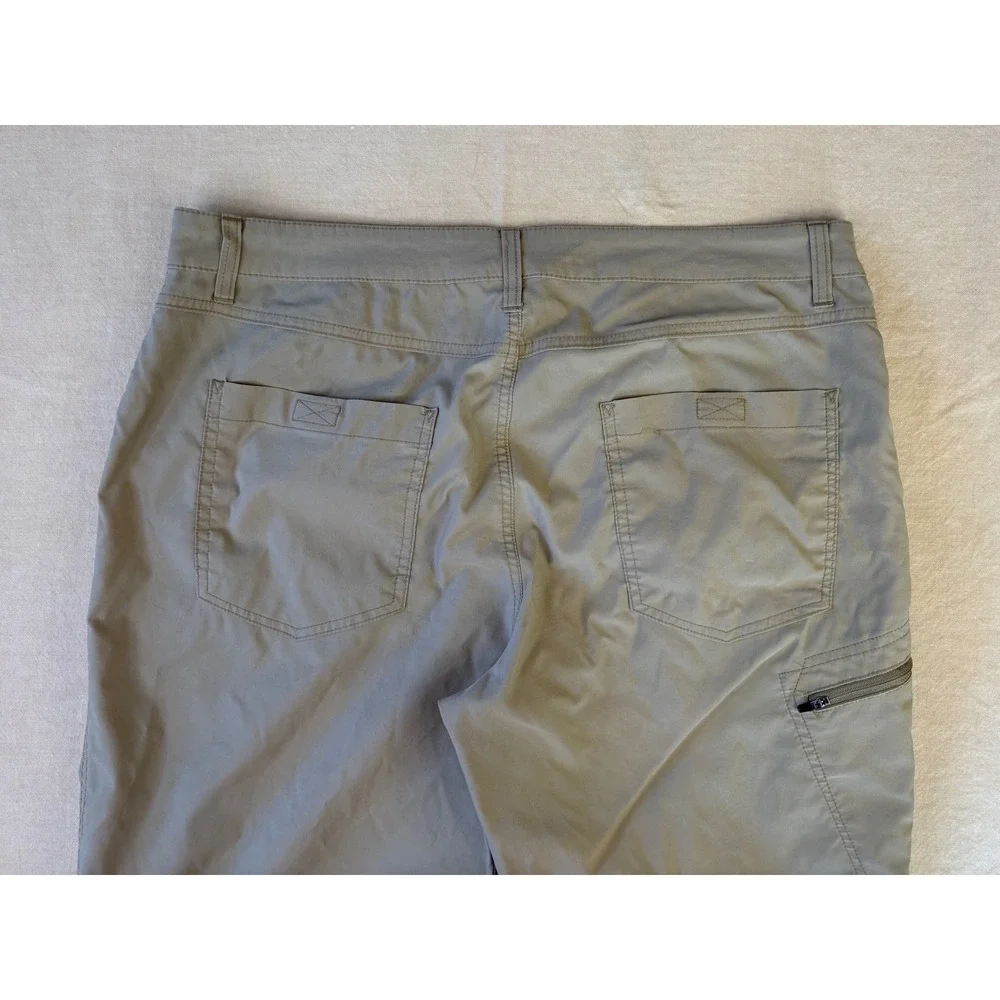 Eddie Bauer Mens 37x29 Khaki Lightweight Outdoor Hiking Pants Nylon‎ Spandex Zip